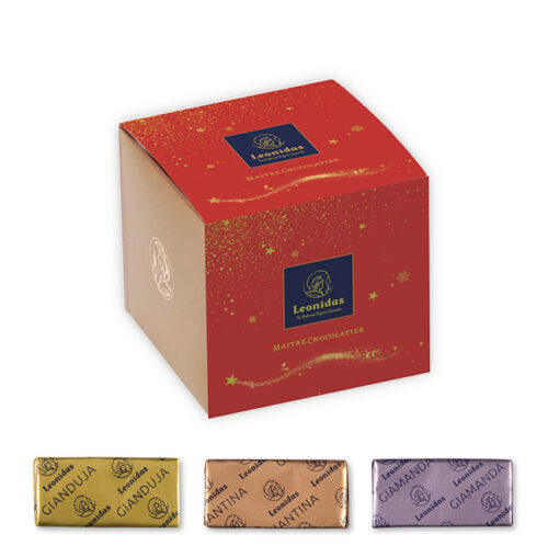 Cube de Noël garni de pralines Gia
